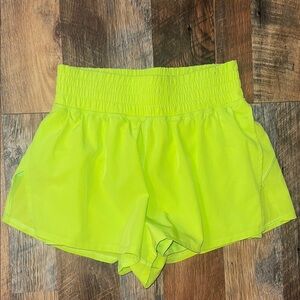 90 Degree By Reflex Green Athletic Shorts Elastic Waist